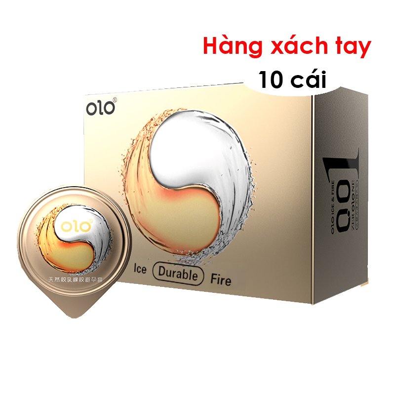 Bao cao su OLO 0.01 Lửa Băng - Siêu mỏng kéo dài thời gian - Hộp 10 cái