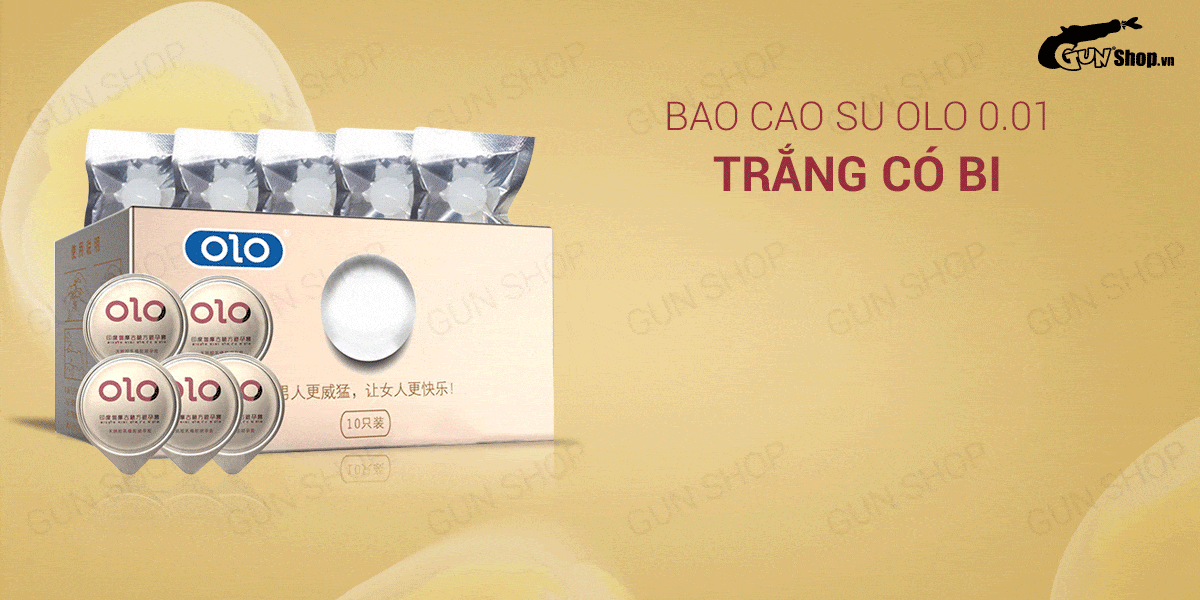 Bao Cao Su OLO 0.01 Trắng Có Bi Siêu Mỏng Tăng Kích Thước Bao Cao Su OLO 0.01 Trắng Có Bi Siêu Mỏng Tăng Kích Thước