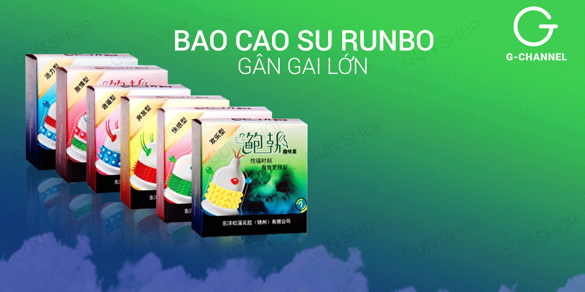 Bộ 3 hộp bao cao su Runbo gân gai lớn kích thích mạnh mẽ cho cả hai