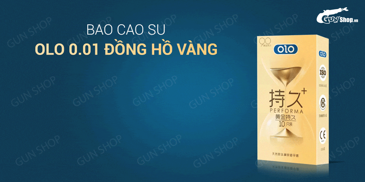 Bao cao su OLO 0.01 Đồng Hồ Vàng kéo dài lâu cực phê hộp 10 cái Bao cao su OLO 0.01 Đồng Hồ Vàng kéo dài lâu cực phê hộp 10 cái