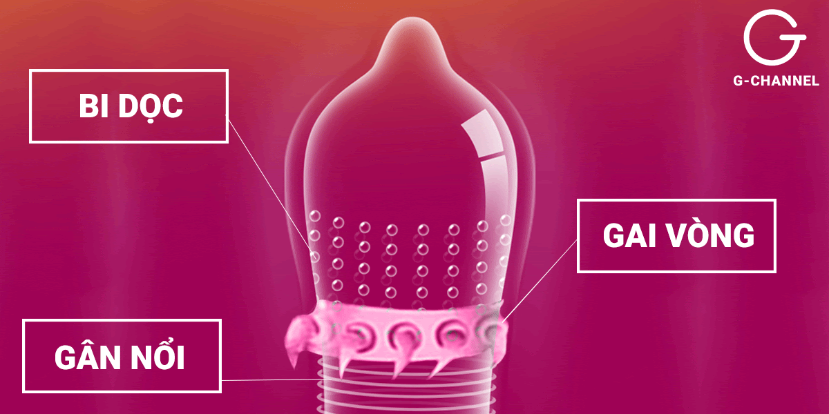 Super Gold Bao Cao Su Gân Gai Lớn Tăng Khoái Cảm Hộp 2