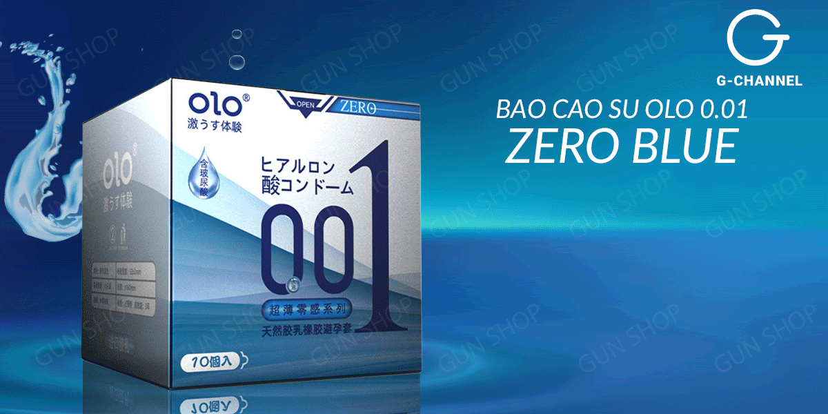 Bao cao su OLO 0.01 Zero Blue siêu mỏng nhiều gel bôi trơn Bao cao su OLO 0.01 Zero Blue siêu mỏng nhiều gel bôi trơn