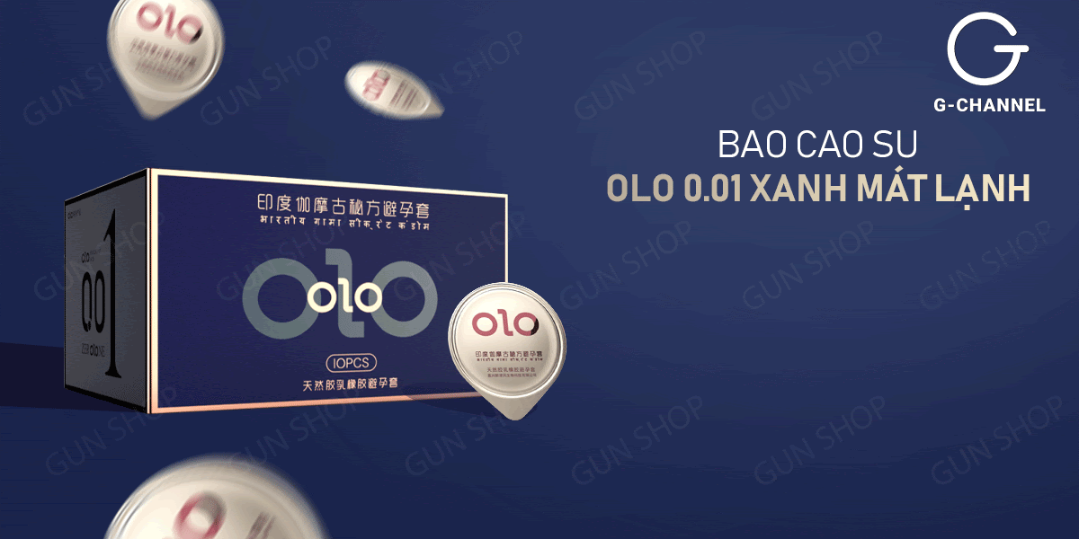 Bao cao su OLO 0.01 Xanh siêu mỏng mát lạnh kéo dài thêm cảm xúc Bao cao su OLO 0.01 Xanh siêu mỏng mát lạnh kéo dài thêm cảm xúc