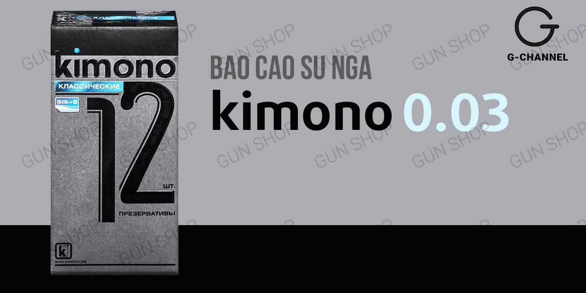 Bao cao su Kimono Xám 0.03mm Mỏng Hộp 12 cái An Toàn Cho Chuyện Tình Bao cao su Kimono Xám 0.03mm Mỏng Hộp 12 cái An Toàn Cho Chuyện Tình