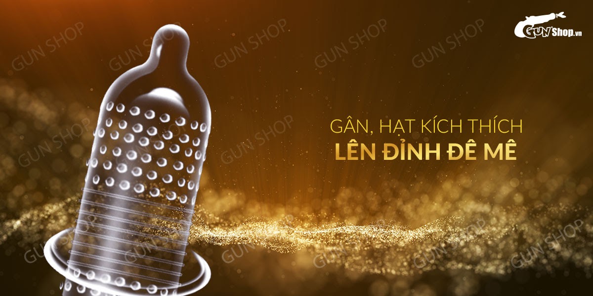 Bao cao su OLO 0.01 Zero vàng siêu mỏng gân hạt 10 cái Bao cao su OLO 0.01 Zero vàng siêu mỏng gân hạt 10 cái