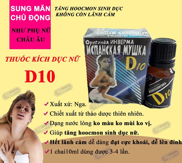 Thuốc Kích Dục Nữ D10 Nga Dạng Nước Hàng Chính Hãng