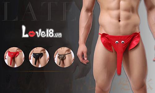 Quần Lót Nam Vòi Voi Lọt Khe Cotton Sexy Đỏ Đen Freesize Quần Lót Nam Vòi Voi Lọt Khe Cotton Sexy Đỏ Đen Freesize