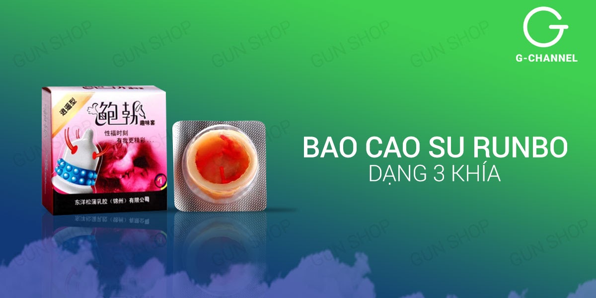 Bộ 3 hộp bao cao su Runbo gân gai lớn kích thích mạnh mẽ cho cả hai