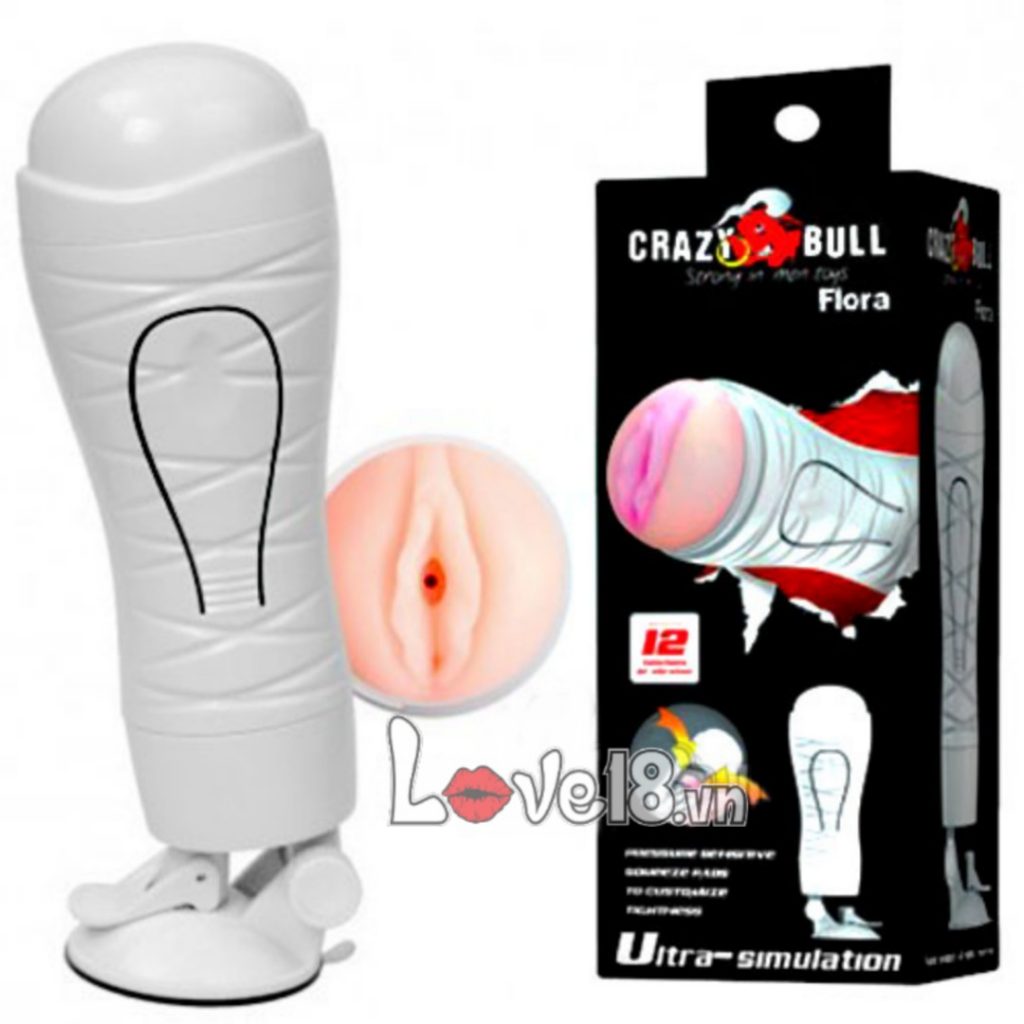 Âm đạo giả Crazy Bull Flora rung bóp siêu thật tăng khoái cảm