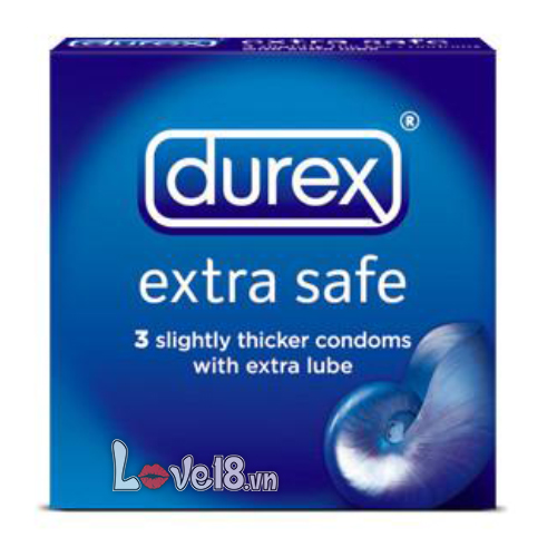 Bao Cao Su Durex Extra Safe Bôi Trơn Tăng Cảm Giác An Toàn 3 Cái