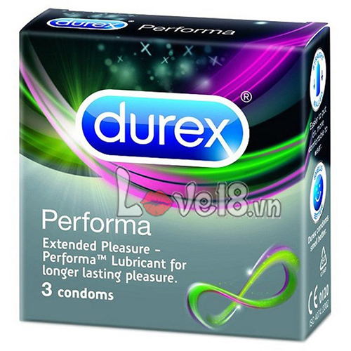 Bao cao su Durex Performa kéo dài quan hệ hộp 3 cái