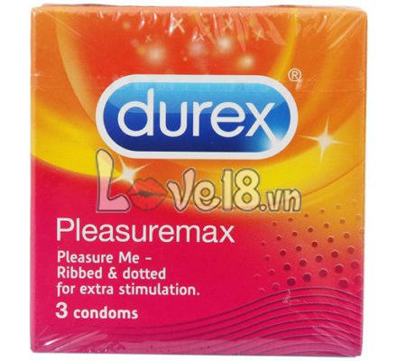 Bao cao su Durex Pleasuremax gân gai siêu mỏng hộp 3 cái