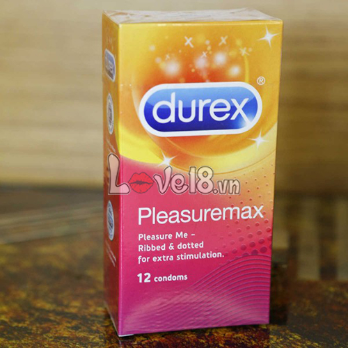 Bao cao su gân gai Durex Pleasuremax 12 cái mỏng an toàn