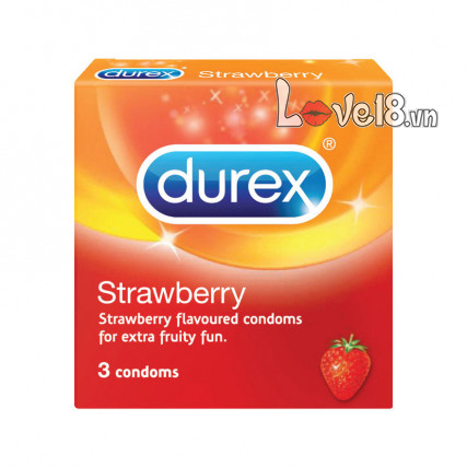 Bao cao su Durex hương dâu và socola mỏng an toàn phòng ngừa