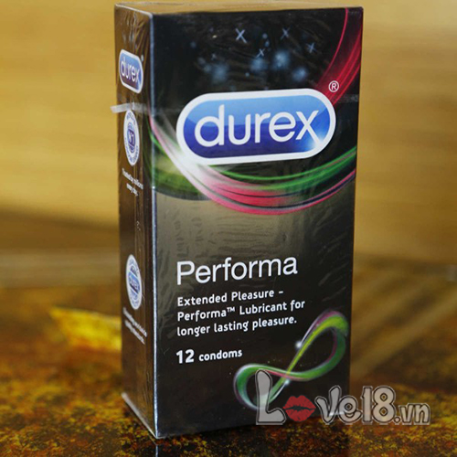 Bao cao su Durex Performa Hộp 12 cái Kéo dài cuộc yêu An toàn