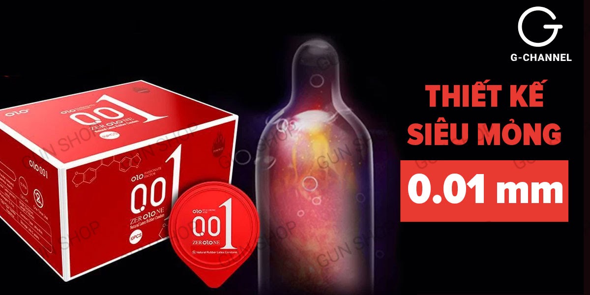 Bao cao su OLO 0.01 đỏ siêu mỏng nóng ấm hộp 10 cái Bao cao su OLO 0.01 đỏ siêu mỏng nóng ấm hộp 10 cái