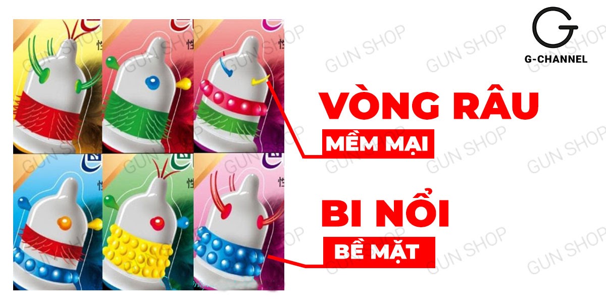 Bao Cao Su Runbo Gân Gai Lớn Kích Thích Mạnh Hộp 6 Cái