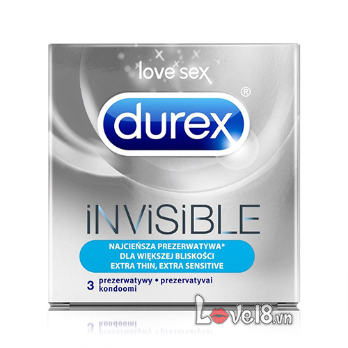 Bao Cao Su Durex Siêu Mỏng Invisible Hộp 3 Cái Cảm Giác Thật Bao Cao Su Durex Siêu Mỏng Invisible Hộp 3 Cái Cảm Giác Thật