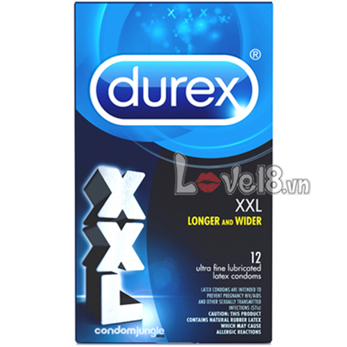 Bao Cao Su Size Lớn Durex XXL Hộp 12 Siêu Bền An Toàn