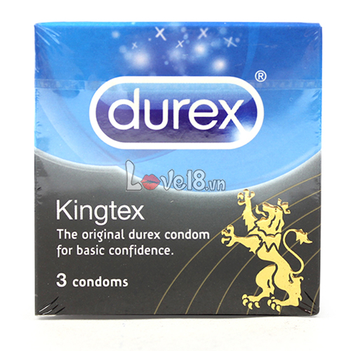 Bao Cao Su Durex Kingtex Size Nhỏ Hộp 3 Cái, An Toàn, Siêu Mỏng