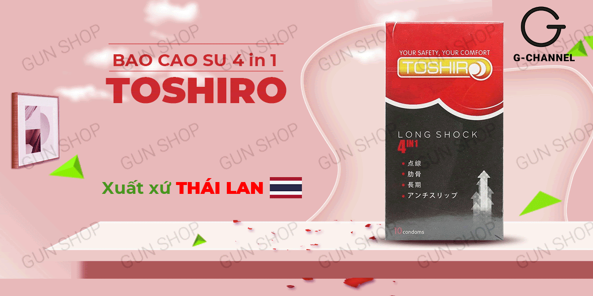 Bao cao su Toshiro Long Shock 4in1 kéo dài quan hệ hiệu quả Bao cao su Toshiro Long Shock 4in1 kéo dài quan hệ hiệu quả