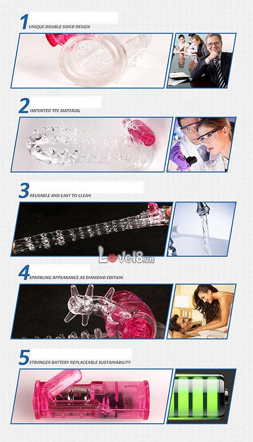 Bao đôn gai nhỏ rung mạnh tăng khoái cảm dễ sử dụng
