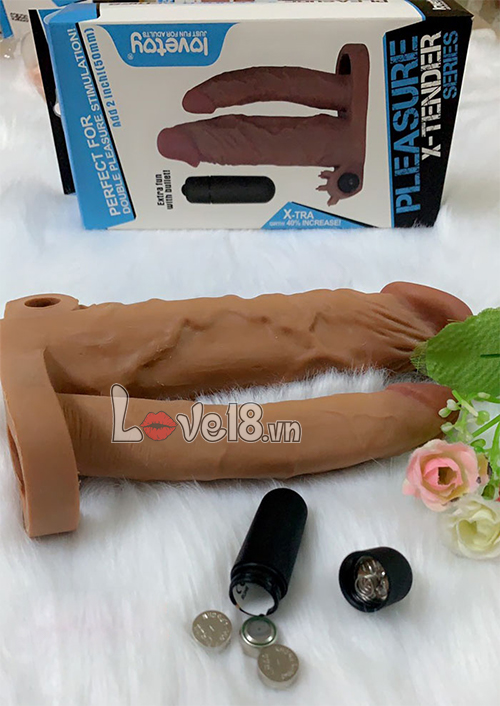 Bao Đôn Lovetoy 2 Nhánh Rung Màu Nâu Gân Nổi Kích Thích