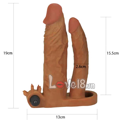Bao Đôn Lovetoy 2 Nhánh Rung Màu Nâu Gân Nổi Kích Thích