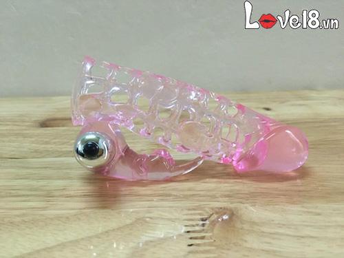 Bao đôn lưới rung 2 đầu tai thỏ, kích thích mạnh cho nam