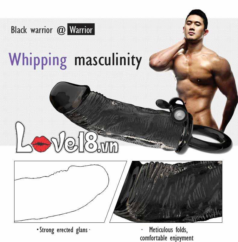 Bao đôn rung Black Warrio quai đeo tiện lợi tăng khoái cảm