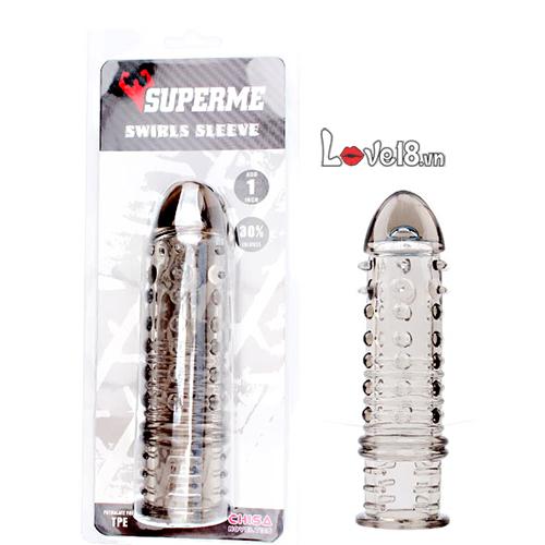 Bao đôn siêu gân gai Đen huyền trong suốt tăng khoái cảm
