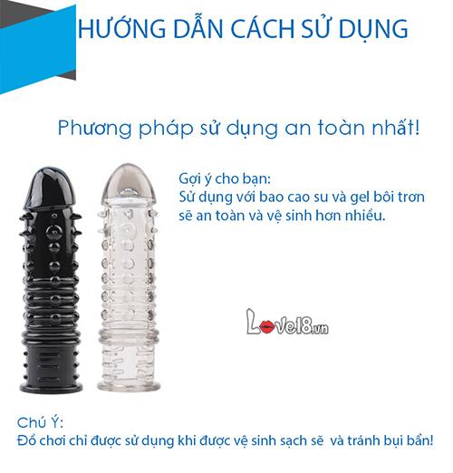 Bao đôn siêu gân gai Đen huyền trong suốt tăng khoái cảm
