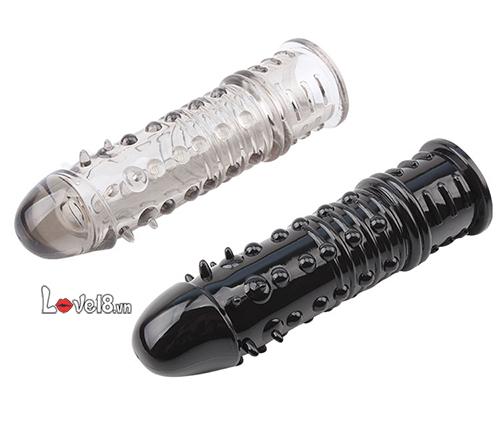 Bao đôn siêu gân gai Đen huyền trong suốt tăng khoái cảm
