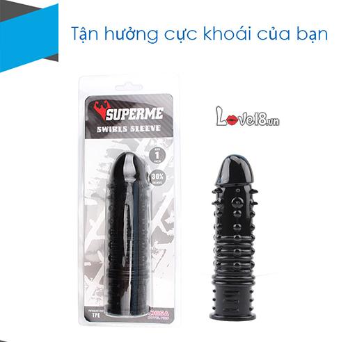 Bao đôn siêu gân gai Đen huyền trong suốt tăng khoái cảm
