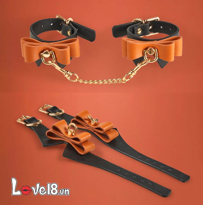 Bộ đồ chơi BDSM da PU cao cấp Runyu Khóa chân tay kích thích