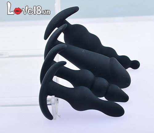 Bộ dụng cụ kích thích hậu môn 4 món gay chất liệu silicone an toàn