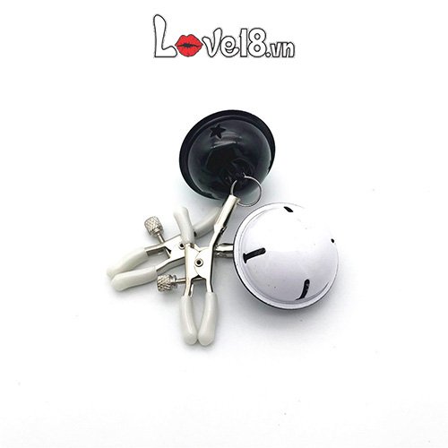 Bộ kẹp nhũ hoa bạo dâm lục lạc kim loại kích thích cực khoái