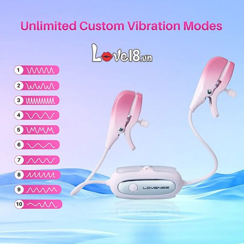Bộ Kẹp Nhũ Hoa Rung Lovense Gemini Điều Khiển Qua App Cao Cấp