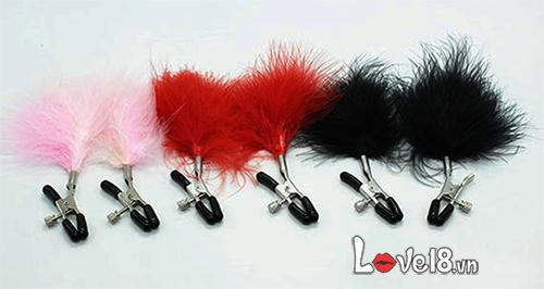 Bộ Kẹp Vú Lông Vũ Cao Cấp Kích Thích Đam Mê Quyến Rũ