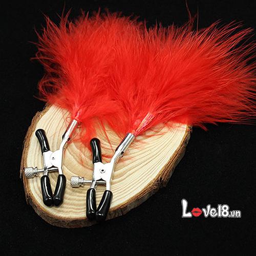 Bộ Kẹp Vú Lông Vũ Cao Cấp Kích Thích Đam Mê Quyến Rũ