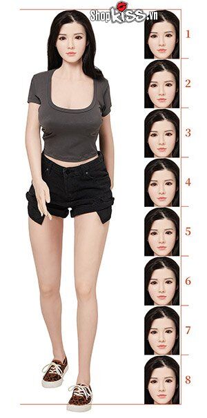 Búp bê tình dục silicone cao cấp cô giáo Akina da trắng hồng 1m65
