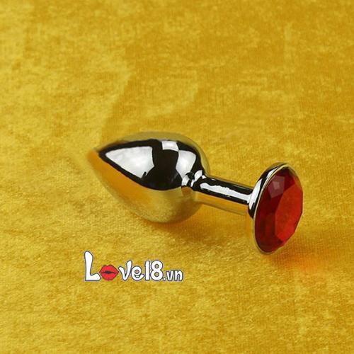 Dụng cụ hậu môn kim loại đính đá hình giọt nước sắc sảo hấp dẫn