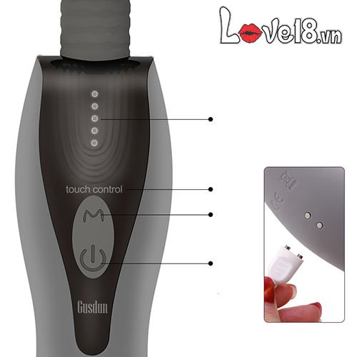 Chày rung 2 đầu Gusdun Gentleman AV Stick silicon 5 chế độ kích thích