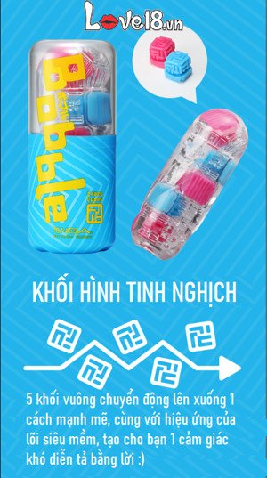Cốc thủ dâm Tenga Bobble Crazy Cubes cao cấp mềm dẻo tiện lợi