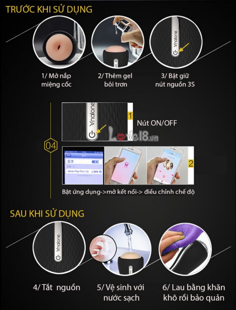 Cốc thủ dâm 3D cao cấp Nalone Jack Bluetooth tiện dụng, sang trọng