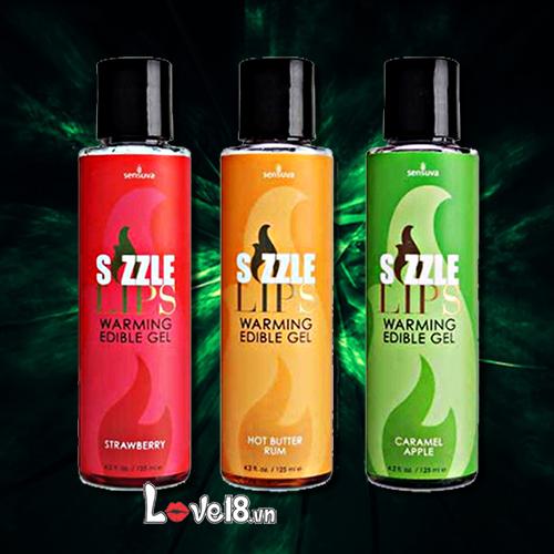 Dầu Massage Làm Nóng Sensuva Sizzle Lips ngon ngọt kích thích