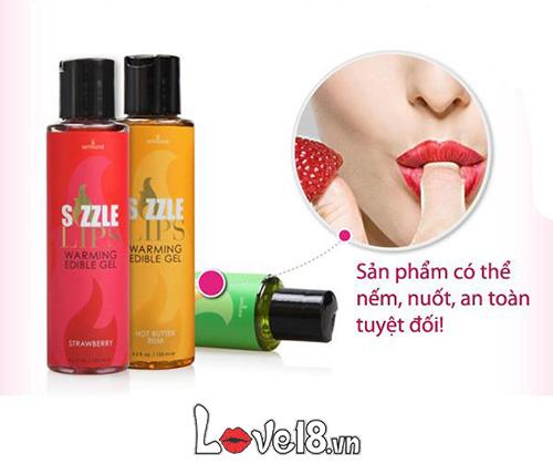 Dầu Massage Làm Nóng Sensuva Sizzle Lips ngon ngọt kích thích
