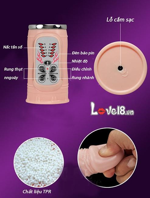 Dương vật giả phát nhiệt rung thụt Baile Hot Bunny giá tốt