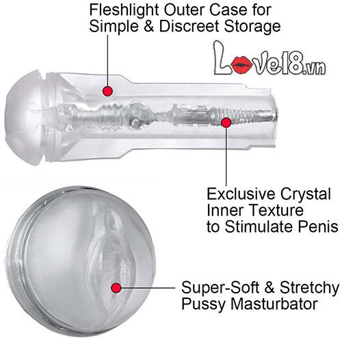 Đèn pin thủ dâm trong suốt Ice Fleshlight sextoy nam silicon Mỹ