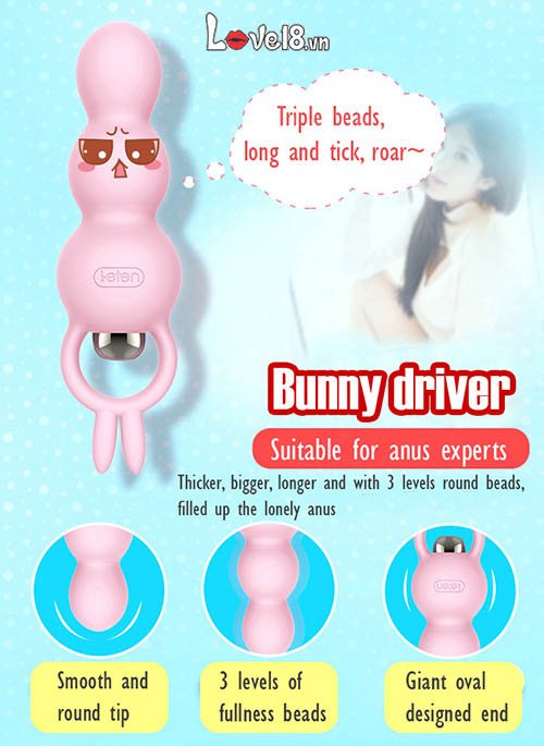 Dụng Cụ Kích Thích Hậu Môn Tai Thỏ Rung Leten Đồng Tính Nam Nữ